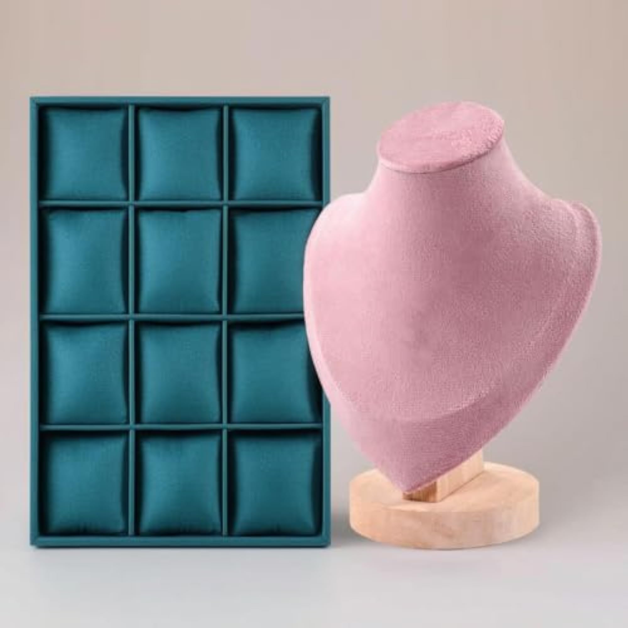 Velvet Bust Necklace Display Stand Organizer