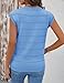 AKEWEI Womens Sweaters Short Sleeve V Neck Tops Cap Sleeve Knit Vest 2025 Summer Fashion Sleeveless Causal Pullover Shirts Dressy(Blue,M)