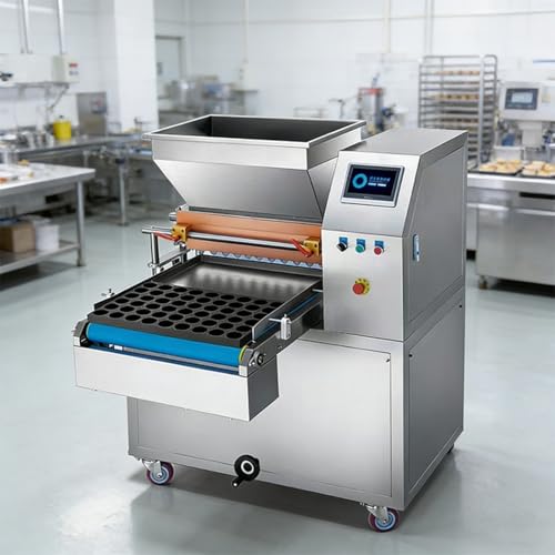 Máquina depositadora comercial para cupcakes con volumen y velocidad ajustables, sistema de llenado de cupcakes de doble cabeza para línea de producción de panadería