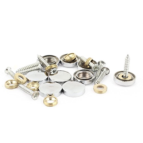 Aexit 10 Pcs Quality Parts Fitting Parts Metal 16mm Diameter Screw Cap Mirror Nails Decoration Lid Model:13as116qo310