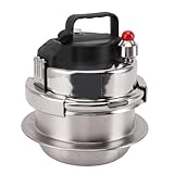 Stainless Steel Pressure Cooker 0.8L High Pressure Stew Quick Cooking for Gas Induction Suitable Outdoor Kitchen Use Easy Lid Unlocking Function