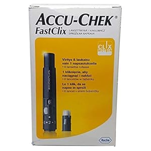 Accu Chek Fastclix Finger Pricked Lancing Device + 6 Lancets