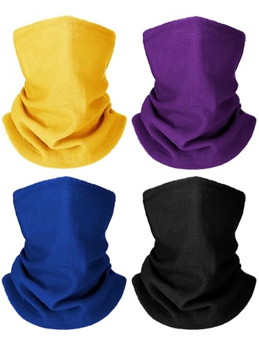 4 Pieces Kids Winter Neck Warmers Fleece Gaiter Windproof Cuellos Cover