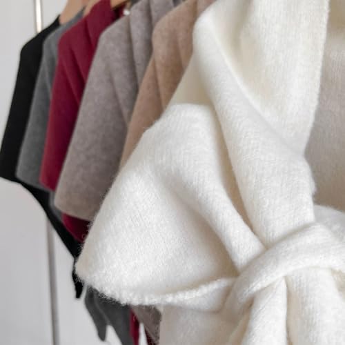 Women's Solid Color Scarf, Luxe Solid Color Shawl Wraps, Soft Knitted Blend Scarf Cape, Casual Comfortable for Daily Wear3