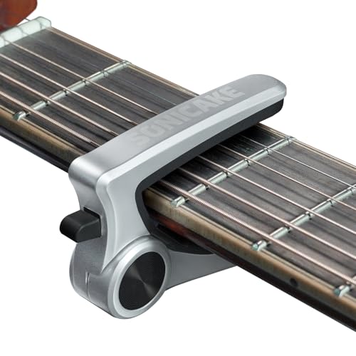 SONICAKE Guitar Cejilla Capo para Guitarra Eléctrica Guitarra Acústica Bajo Ukelele Mandolina y Banjo Plata