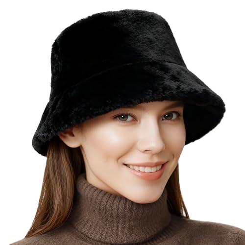 AIEDECOPT Winter Pelzige Fischerhut Winterwarme Eimermütze...
