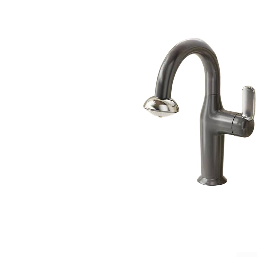 SOHNVWTGD UFO Themed Basin Tap With Pull Out Spout, Dual Flow Capabilities And 60cm Hose For Efficient Washing And Rinsing Tasks(Titanium Gray)