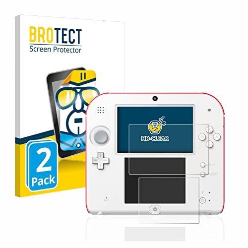 BROTECT Protector Pantalla para Nintendo 2DS Protector Transparente (2 Unidades) Anti Huellas