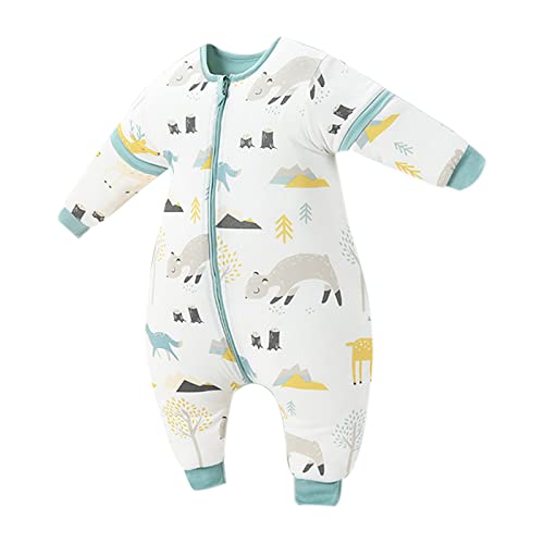 ZIGJOY Baby Schlafsack mit Beinen 2.5 Tog Babyschlafsack mit Abnehmbaren Ärmeln Langarm Warm gefüttert 100% Bio-Baumwolle Kinder Schlafsack Schlafanzug für Säugling Junge Mädchen 2-4 Jahre Cover