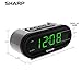 Sharp AccuSet Automatic Smart Alarm Clock – Self-Setting Digital Clock, Auto Time & DST Adjustment, Easy-Read Green LED Display, Battery Backup, Simple Plug-and-Play Clock for Seniors & Bedrooms
