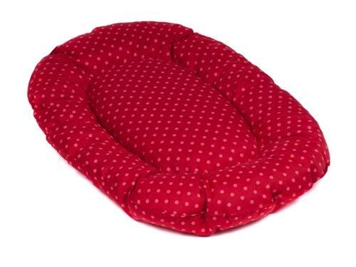adena Hundekissen oval 60 x 35 cm - Tupfen rot