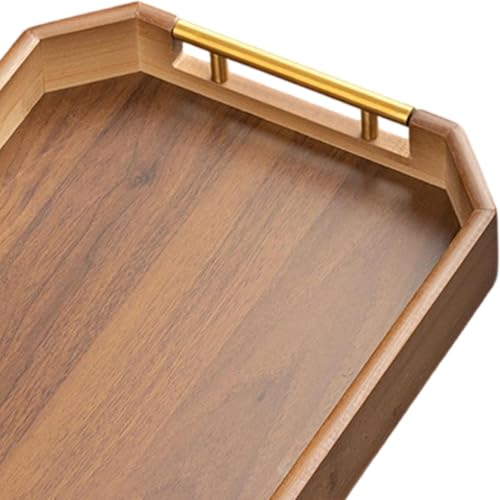 Bandeja de madera octogonal ideal para decoración de salón y terraza 8