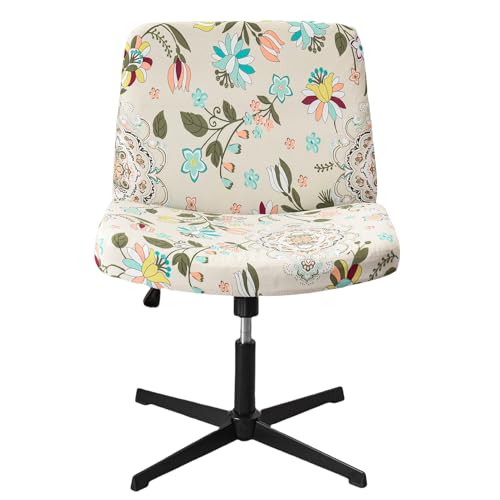 Housses de chaise décoratives modernes pour chaises de bureau d'ordinateur Housse de chaise de bureau imprimée florale sans accoudoirs