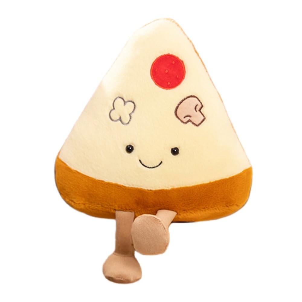 TONGMAN 9-inch Croissant Plush Toy – Cute Smile Bread Pillow, Soft Stuffed Animal for Kids, Funny Food Plushie, Christmas Birthday Gift (pizza)