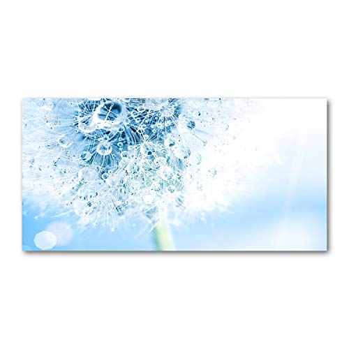 Tableau pissenlit bleu 100x50 cm pour decoration salon moderne