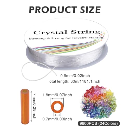 Kit de fabricación de pulseras con cuentas de tubo de cristal para regalar 3