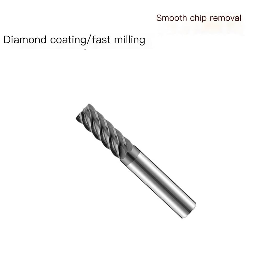 Fresa de carburo 12 mm, 6 filos, corte 45 mm, longitud 100 mm | Fresa CNC recubierta para acero de moldes, hierro fundido, aluminio y cobre(D16*45*100L*6F)
