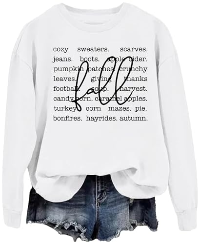 Fall Sweatshirts for Women Halloween Sweatshirt & Hoodie Funny Fall Pumpkin Halloween Thanksgiving Shirt Unisex4