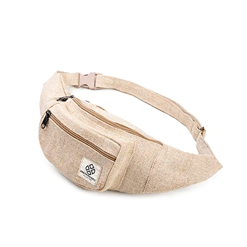 Miniatura 8 de Freakmandu Cáñamo Riñonera Fanny Pack Estilo Bohemio Paquete De Cintura Cadera Bolsa Para De Viajar Senderismo Correr Trotar