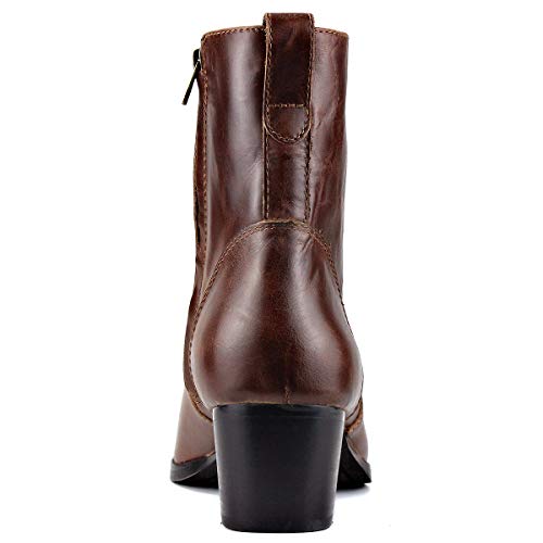 Image of Dress Boot for Men Heels Casual Chelsea Combat Ankle Chukka Boots Zipper Black JY002