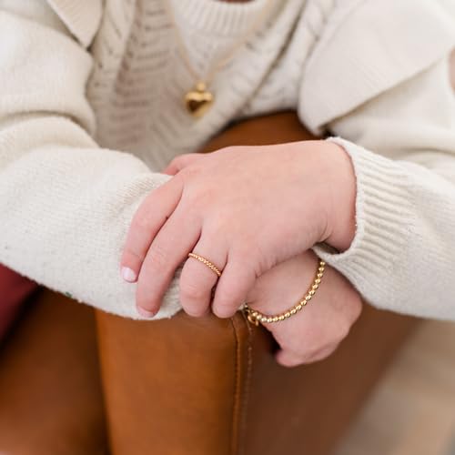 Precious Pieces Sterling Silver or 14K Gold-Plated Baby Ring, Twisted or Plain 2mm Band for Babies, Toddlers, Kids or Women4