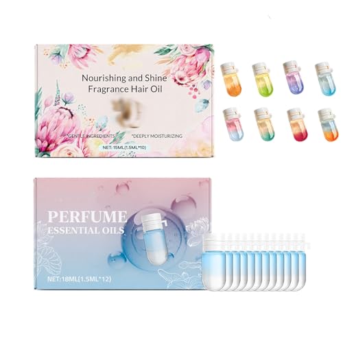Aceite De Perfume 2 En 1, Mini Frascos De Aceite De Perfume Para Cabello, Perfume Y Aceite De Elixir De Aguacate Para Cabello Seco Y Rizado Para Mujeres (combinación)
