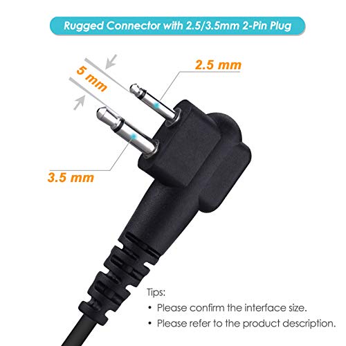 Commixc (2 Pack) Walkie Talkie Earpiece, 2-Pin 2.5Mm/3.5Mm G Shape Walkie Talkie Headset With Ptt Mic, Compatible With Motorola Two-Way Radios #TOP1