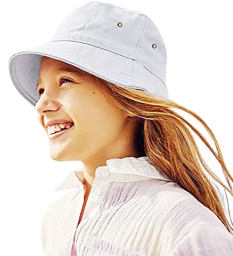 Youth Kids Packable Sun Protection Bucket Hat Toddler Boys Girls Eyelet Beach Fisherman Panama Hat For Travel 8-16Yrs White… #TOP4