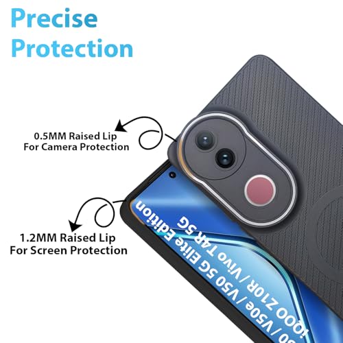 Image of LIRAMARK Rugged Carbon Fibre TPU Armor Silicone Back Cover Case for Vivo V50 / V50e / V50 5G Elite Edition /iQOO Z10R / Vivo T4R 5G
