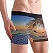 Men's Novelty Boxer Briefs No Ride-up Funny Regular Leg Stretchy Sport Underpants Breathable Comfortable Underwear(L) Print Pacific Sunrise Palm Trees Ocean at Lanikai Hawaii