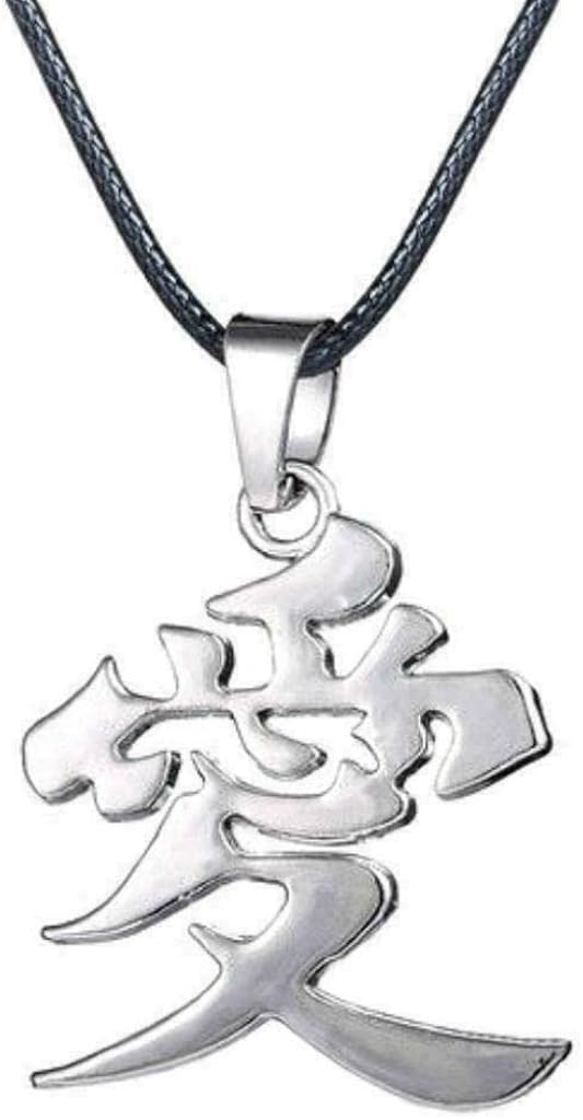 BRAIN INJURY SOURCE For NARUTO NECKLACE Gaara Love Kanji Symbol Pendant Sasuke Itachi Kunai Ninja Anime