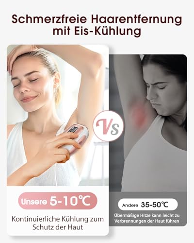 Haarlosy IPL Geräte Haarentfernung mit Kühlfunktion, 999,900 Lichtimpulse, 5 Energiestufen Schmerzfreie IPL Haarentfernung Laser Hair Removal für Frauen, Männer, Intimbereich, Körper und Beine - TD005 2