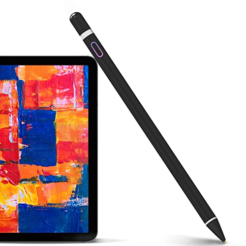 Stylus Pen for iPad, Active Stylus Pen for Touch Screens with Fine Point Tip, Compatible with Apple iPad, iPhone, Android, Tablet and Other Capacitive Touch Screen (Black)