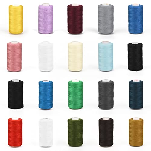 20 Assorted 17 Colors 100% Polyester All Purpose Sewing Thread 546Yard/500M Each Spool #TOP5