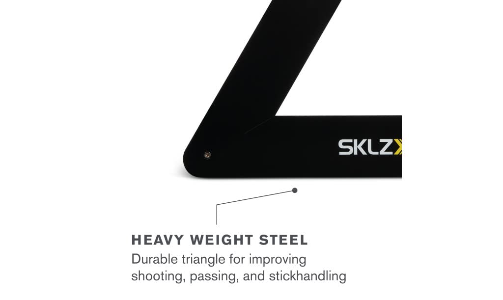 SKLZ Triangolo di Passaggio per Hockey,Struttura in Acciaio Pesante,Migliora Tiri e Passaggi,56 cm per Lato,Adatto per Allenamenti su Ghiaccio,Cemento,Piastrelle,e Pannelli di Tiro - Nero