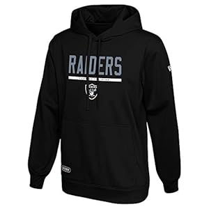 New Era NFL Men’s Safety Performance Pullover Hooded Sweatshirt, Pro Football Fleece Hoodie, Las Vegas Raiders, X-Large