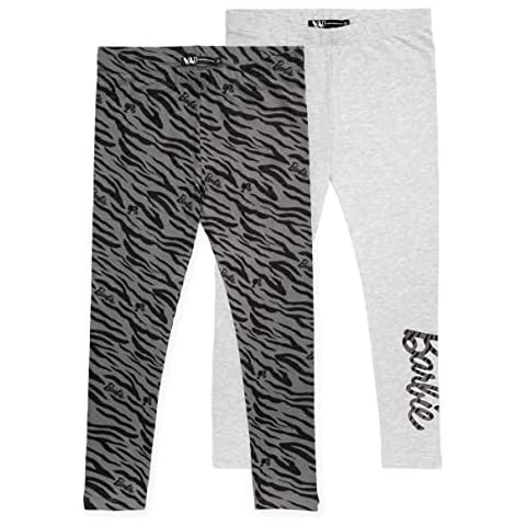 Barbie 2 Pack Girls Leggings with Zebra Print Cover