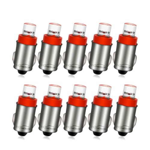 Image of Ruiandsion BA7S 3898 LED Bulb Red AC DC 24V Non Polarity DIP Chips Replacement for Car Interior Instrument Dashboard Warning Lights Pack of 10
