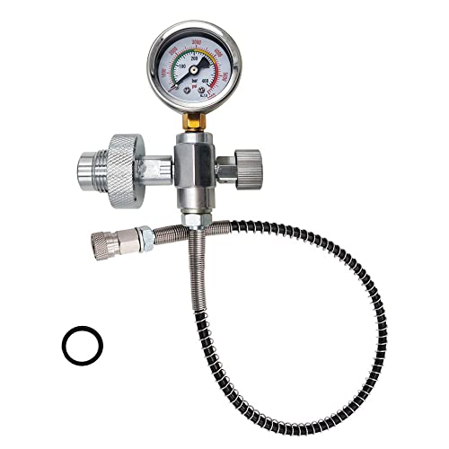 Nothers Paintball PCP Air Gun Rifle Fill Station G5/8" Din Adaptor Refill Charging Adapter for Diving Cylinders w/ 50cm Spring Hose Diving Cylinder Inflation Valve