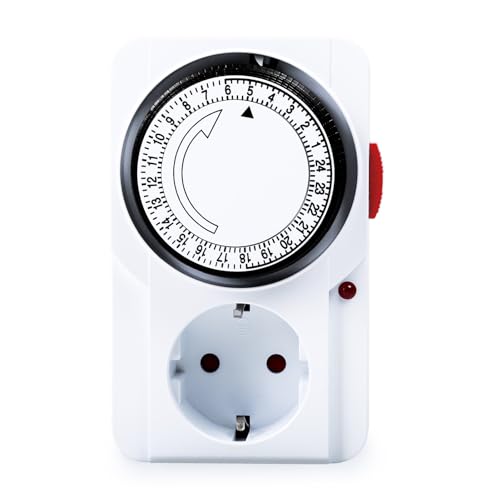 Temporizador mecánico Jadeshay, Interruptor Temporizador cíclico de 24 Horas, Enchufe Temporizador mecánico programable, Interruptor de Enchufe de 230VCA 16A, UE