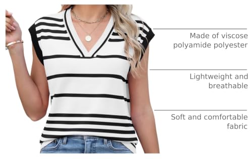 Image of AKEWEI Sweater Vest Women Sleeveless Knitted V Neck Cap Sleeve Pullover Tank Tops 2025 Summer Fall Fashion Causal Trendy
