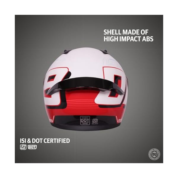 Royal Enfield Roadster Full FACE 1901 Helmet with micrometric Lock|ISI & DOT Certified|Scratch Resistant Visor|High Impact ABS Shell|High Density EPS Liner| 3 Intake Ports & 2 Exhaust RED (M) 58 CM