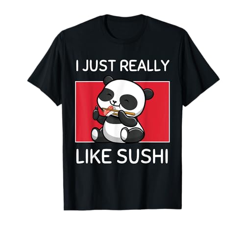 Adorable panda Kawaii I Just Really Like Sushi Kawaii Esthétique T-Shirt