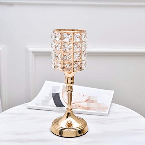 Metal Crystal Candle Candelabra Creative Romantic Candle Holder Restaurant Hotel Wedding Candle Stand for Centerpiece Home Decoration Anniversary Celebration-b