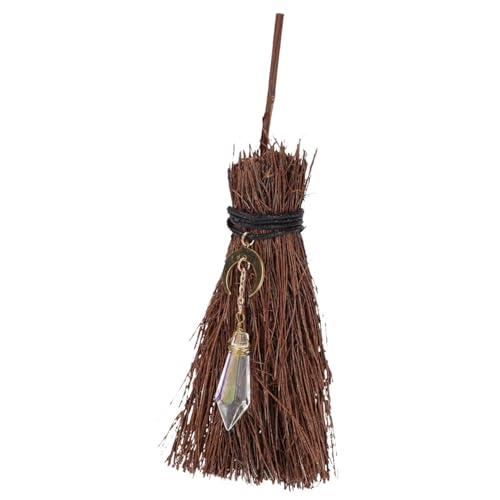 ULDIGI Mini Branch Broom Pendant Witch Halloween Decor Broom Ornament Wiccan Stuff Witch Broom Halloween
