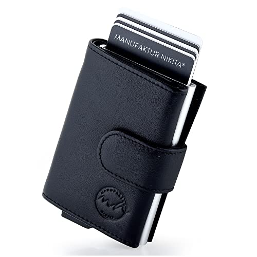 Manufaktur Nikita® Elegant slide wallet |credit card case RFID protection genuine leather for 10 cards with gift box