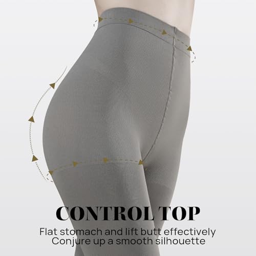 Image of MANZI Women's 2-6 Pairs Opaque Control Top Tights Comfort Stretch Pantyhose
