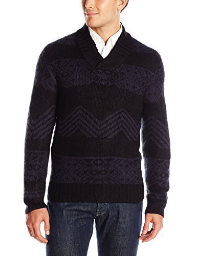 Axist Men's Jacquard Crossover V-Neck Long-Sleeve Sweater