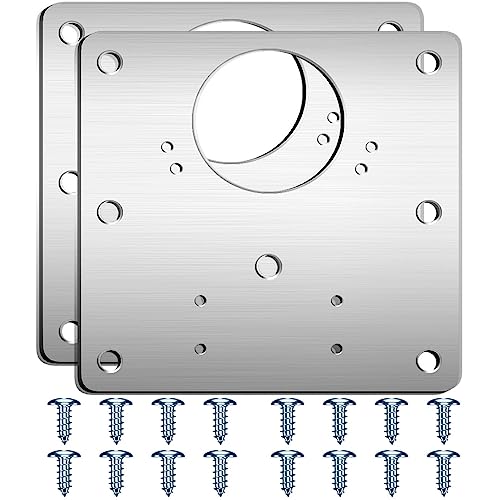 2 Pcs Hinge Repair Plate, Stainless Steel Hinge Repair Brackets with Holes, Kitchen Cupboards Cabinets Doors Hinge Repair Kit with 18 Pcs Customized Screws