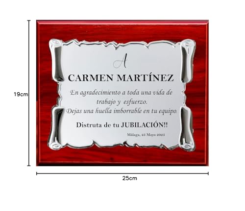 Placa de agradecimiento personalizada con logotipo y estuche de madera 7